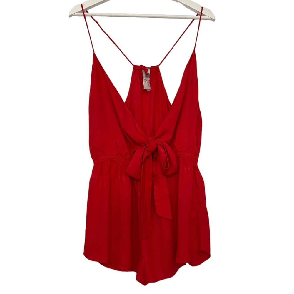 ASOS | Red Tie Front Basic Classic Beach Romper Cover-up Size 6